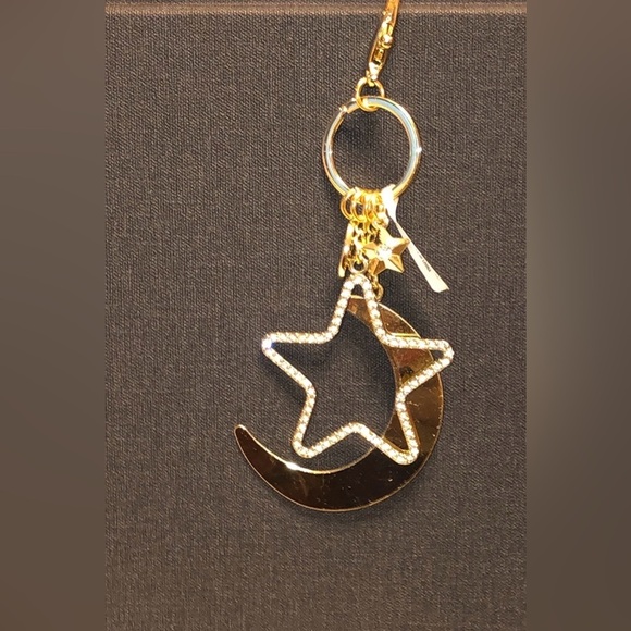 Bejeweled Gold Star and Moon Keychain - Picture 3 of 4